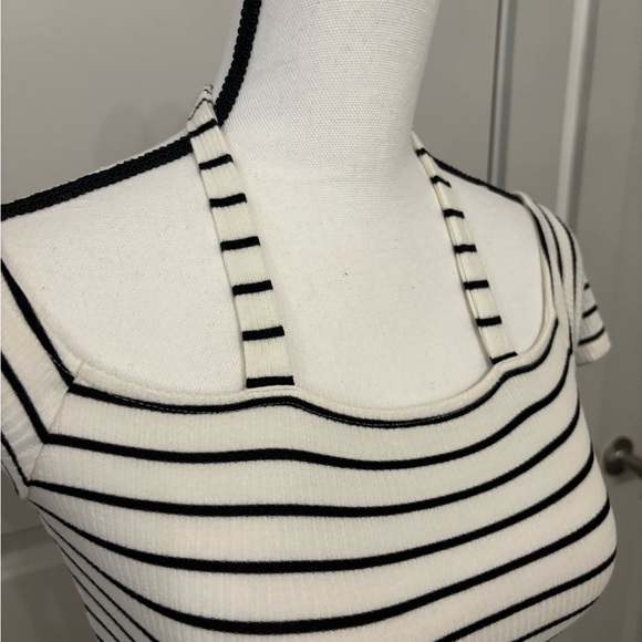 American Eagle Soft and Sexy ribbed striped off the shoulder halter size M - Picture 4 of 10